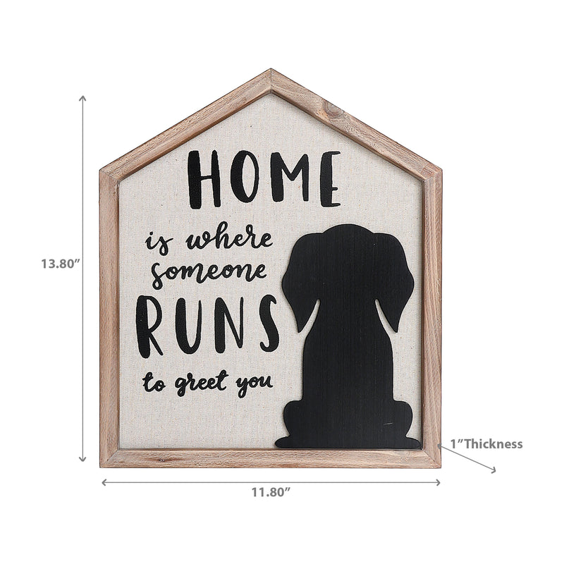 Framed House Shape Dog Sign