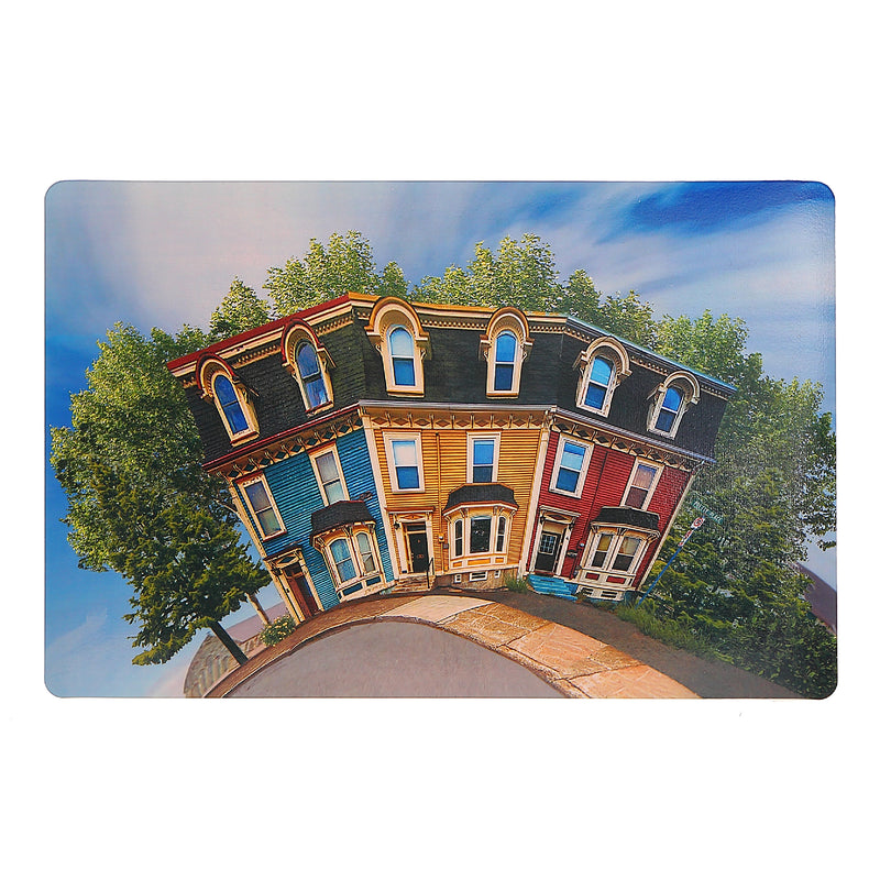 Plastic Placemat Whimsical Rowhouse - Set of 12