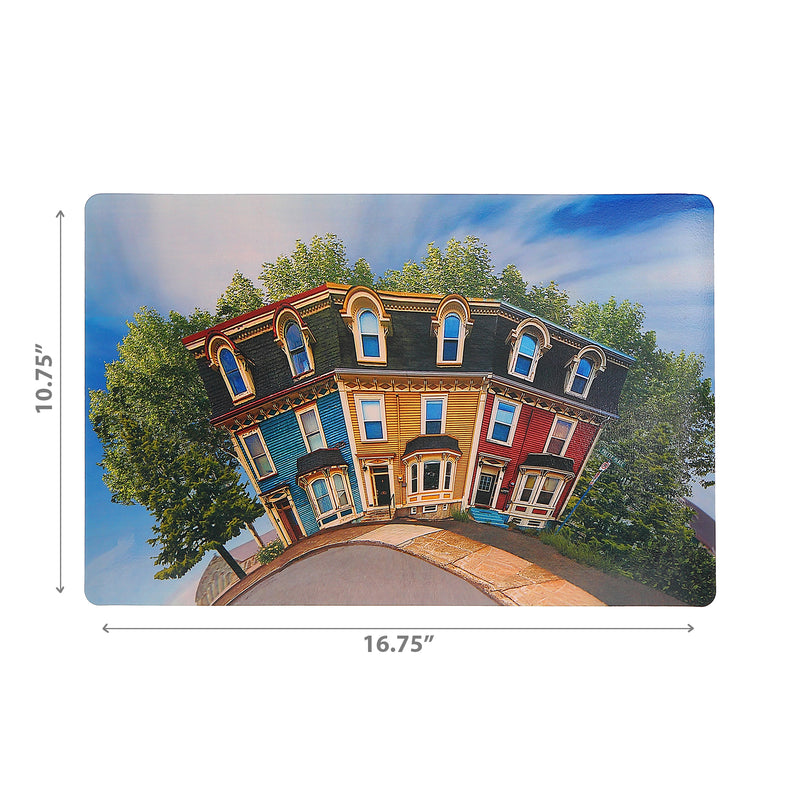 Plastic Placemat Whimsical Rowhouse - Set of 12