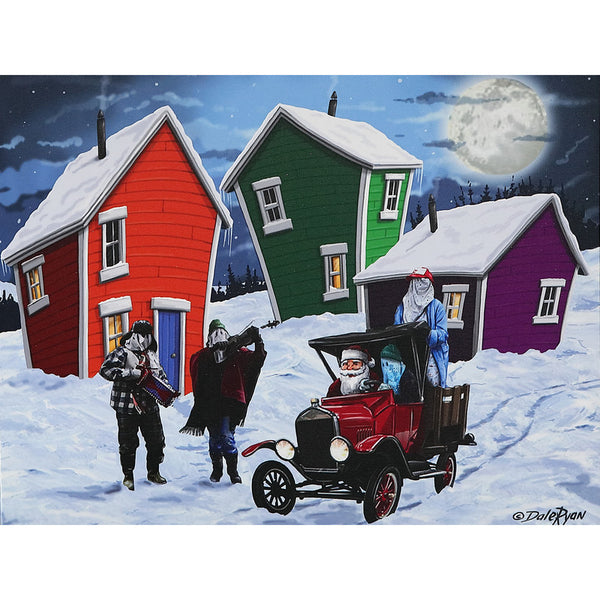 Led Canvas Wall Art (Santa'S Helpers) (28 X 20)