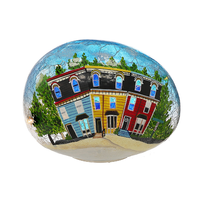 Led Crackled Glass Pebble Whimsical Rowhouse