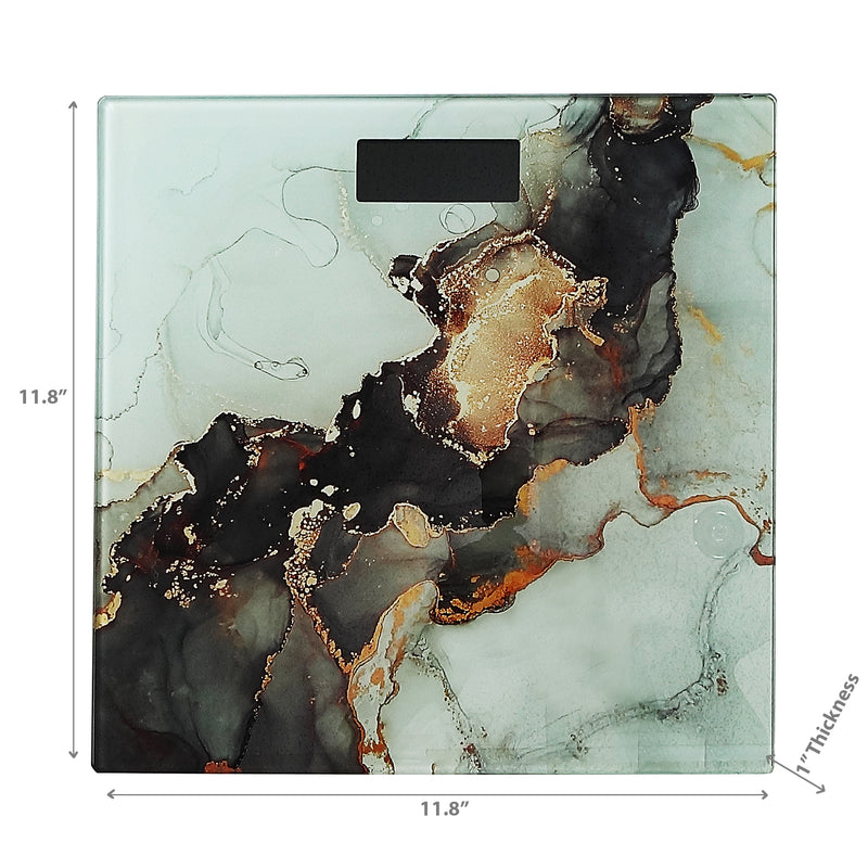 Digital Glass Body Scale Square - Marbling Black & Gold