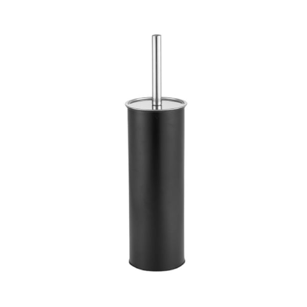 Toilet Brush And Metal Holder With Lid (Black)