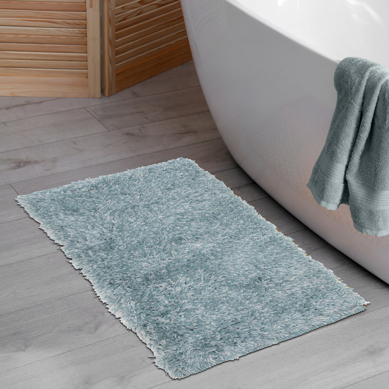 Cotton Loom Bath Mat Blue 20X32