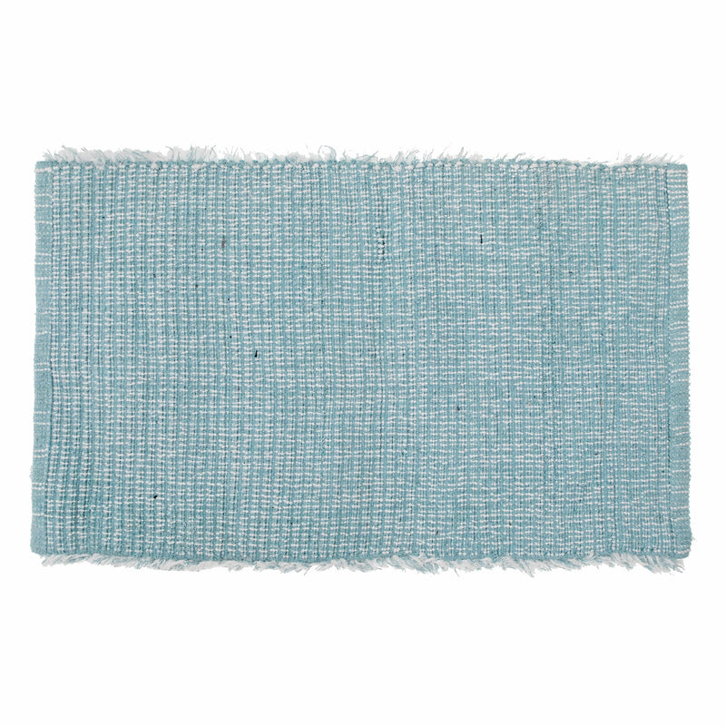 Cotton Loom Bath Mat Blue 20X32