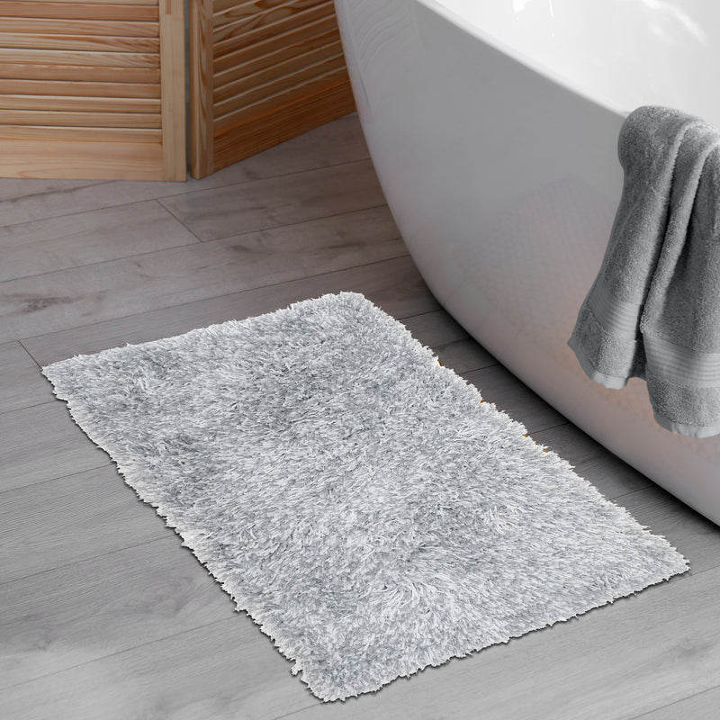 Cotton Loom Bath Mat Silver 20X32