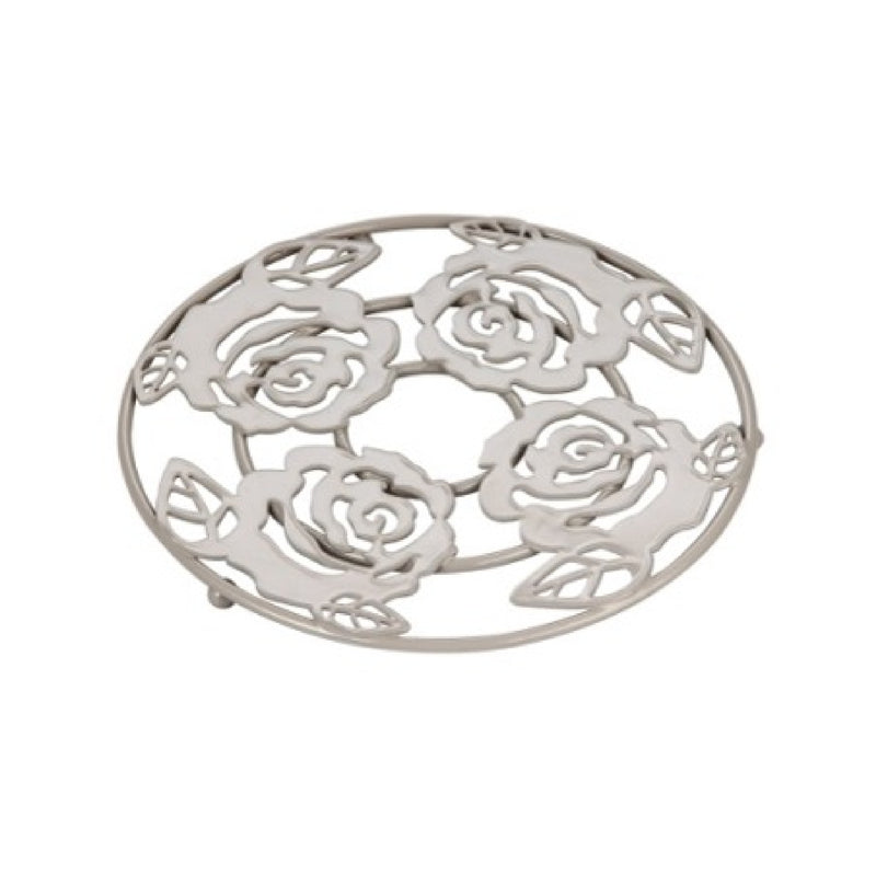 White Rose Round Trivet - Set of 2