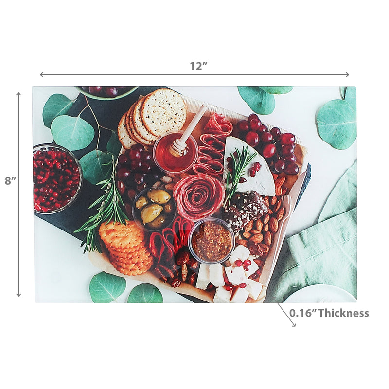 Printed Glass Cutting Board Charcuterie Board - Set of 2