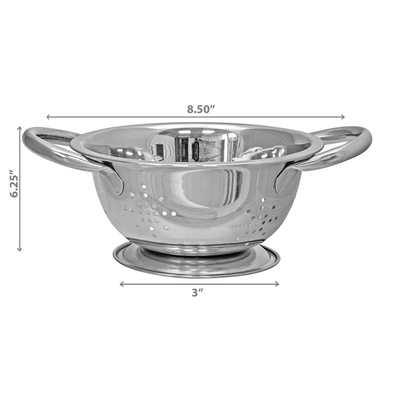 Stainless Steel Colander With Handles 6.25" - Set of 2