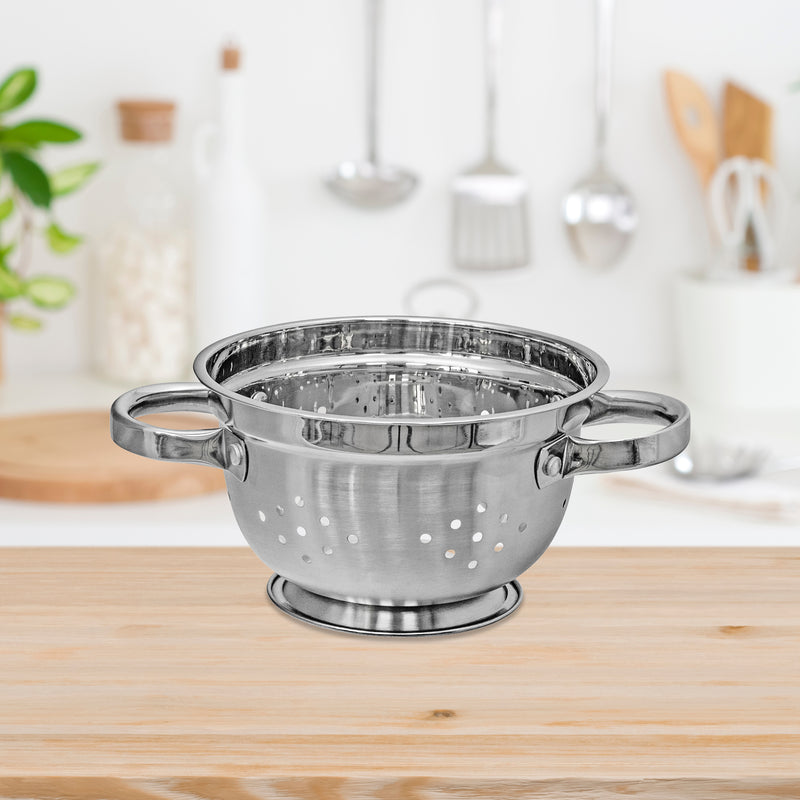 Stainless Steel Deep Colander With Handles 9.5"