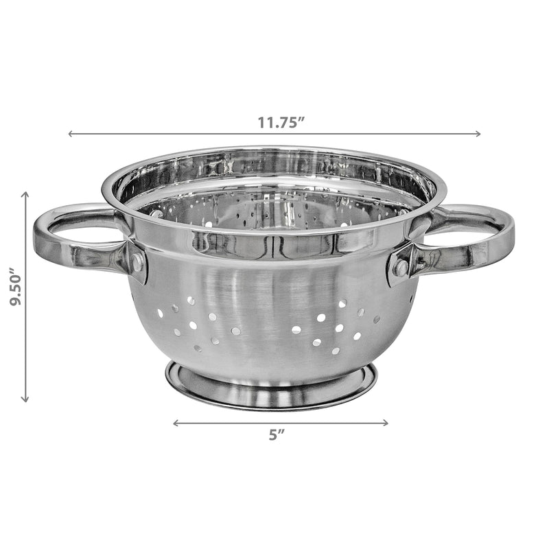 Stainless Steel Deep Colander With Handles 9.5"