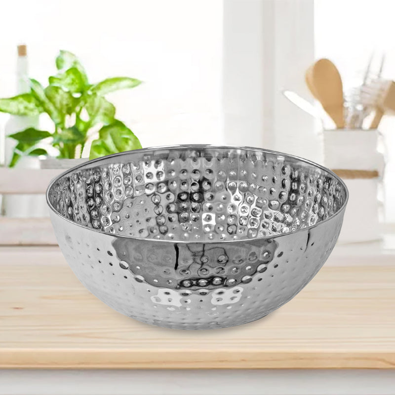 Stainless Steel Hammered Salad Bowl 7.50" - Set of 2