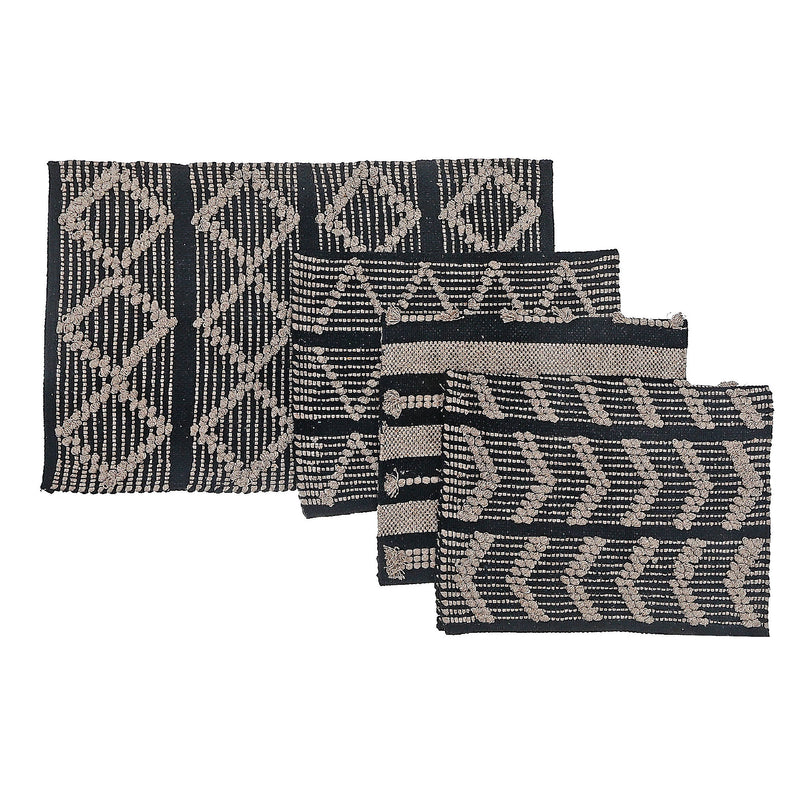 Cotton Handwoven Rug 36 X 48 Asstd - Set of 4