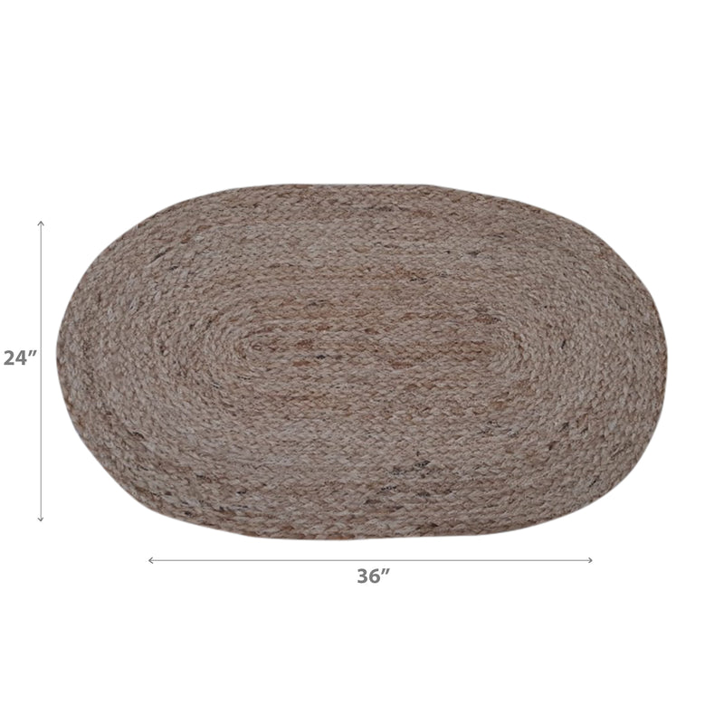 Oval Braided Jute Mat 24 X 36