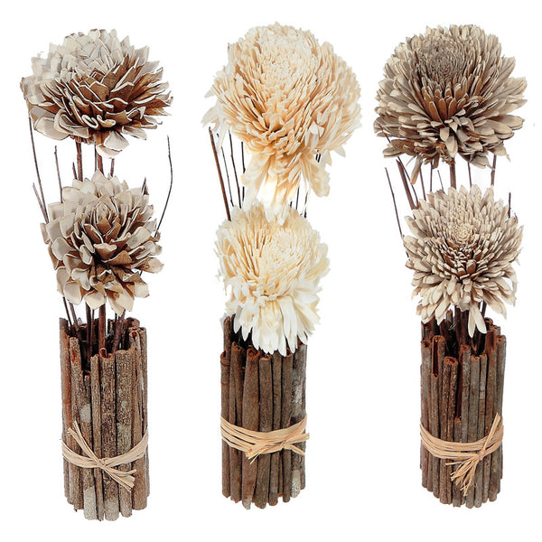 Dried Shola Arrangement With Twig Pot (Asstd)