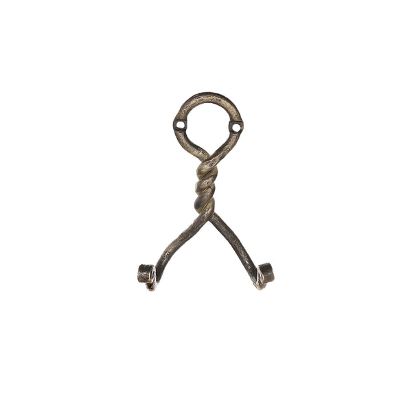 Double Twist Iron Wall Hook (Antique Brass) - Set of 4