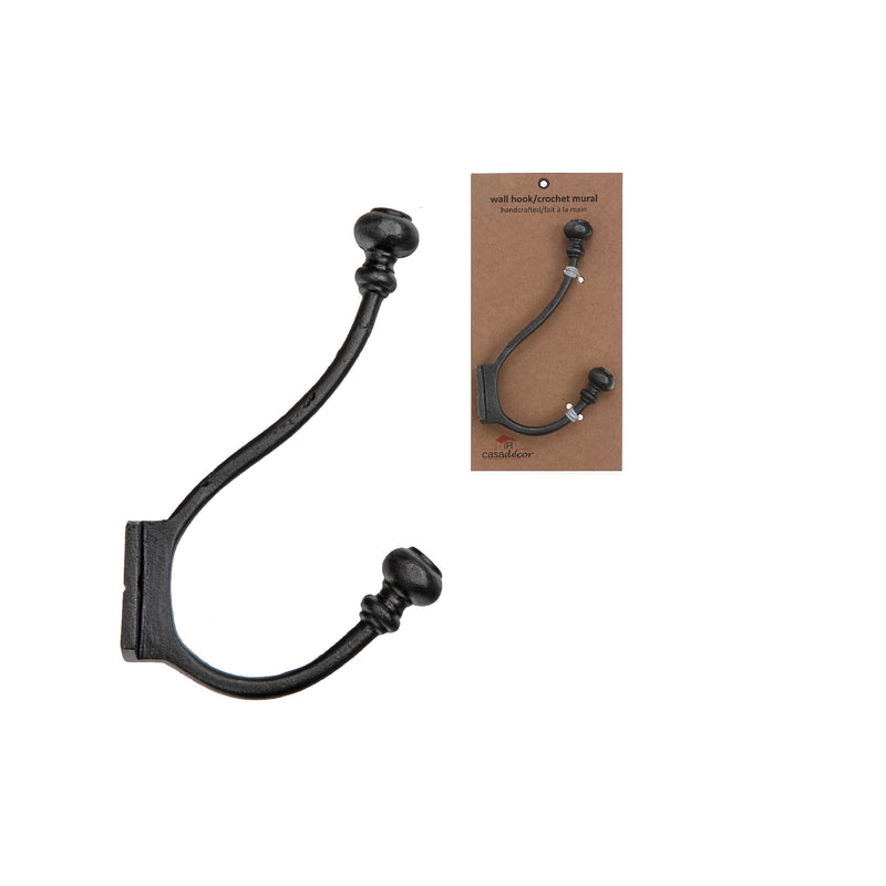 Classic Double Iron Wall Hook (Gun Metal) - Set of 2