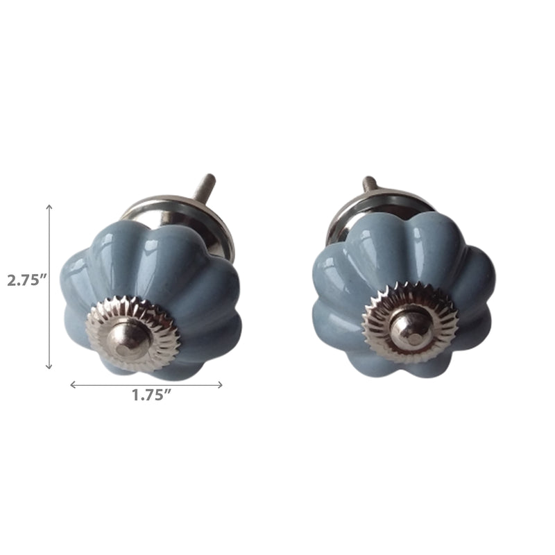 Decorative Ceramic Knob Set Of 2 Gray - Set of 3