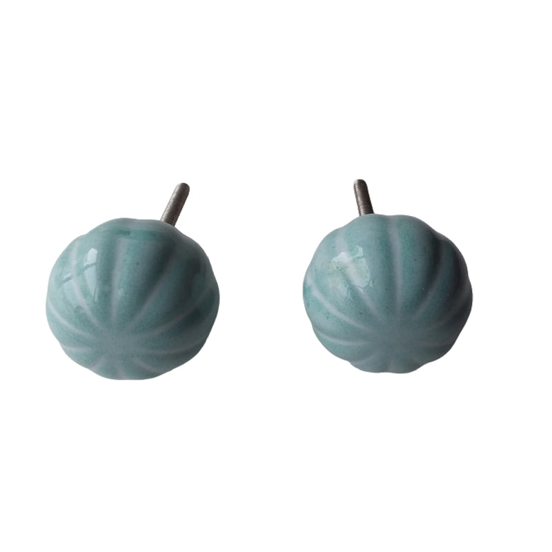 Decorative Ceramic Knob Set Of 2 Teal - Set of 3