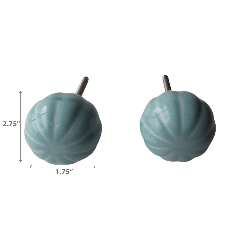 Decorative Ceramic Knob Set Of 2 Teal - Set of 3