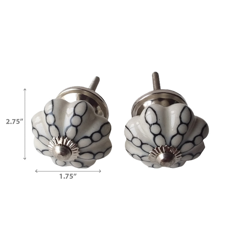 Decorative Ceramic Knob Set Of 2 Chain - Set of 3