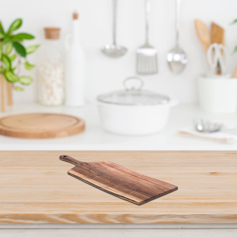 Acacia Wood Live Edge Serving Board With Handle