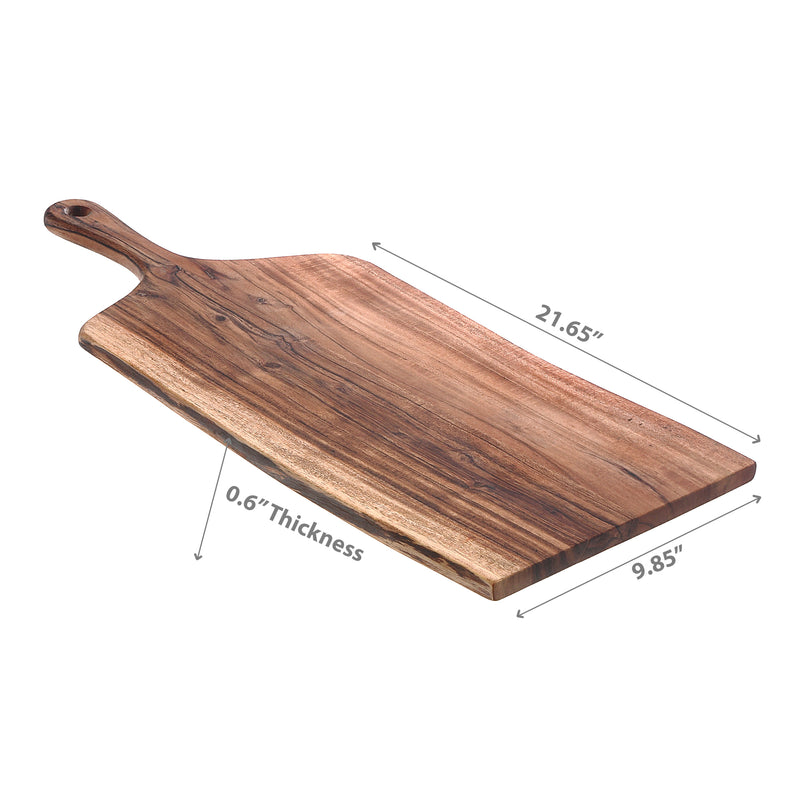 Acacia Wood Live Edge Serving Board With Handle