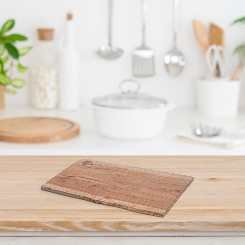 Acacia Wood Live Edge Serving Board With Round Handle