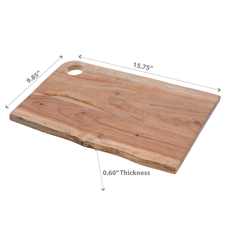 Acacia Wood Live Edge Serving Board With Round Handle