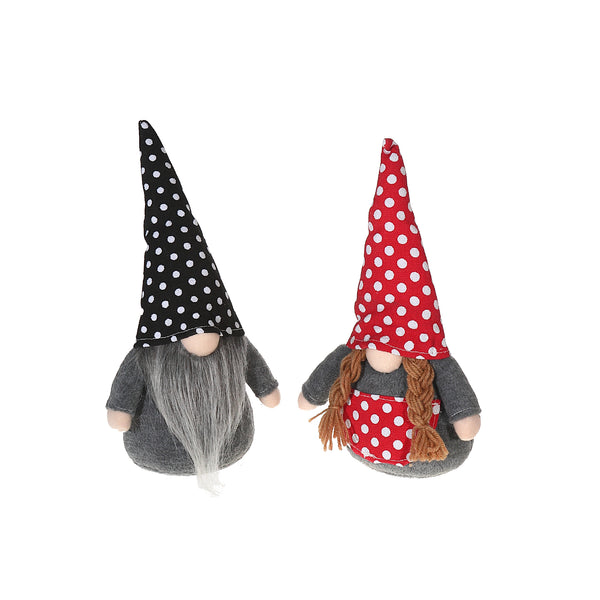 Polka Dot Gnome Plush Asstd - Set of 2