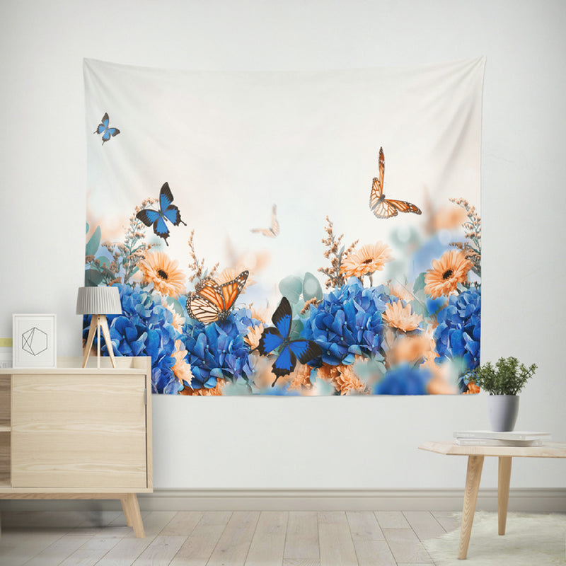 Polyester Backdrop 59" X 79" Blue Floral