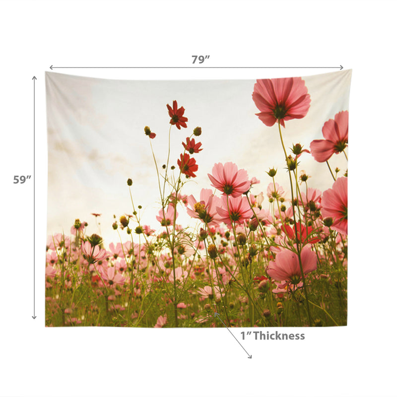 Polyester Backdrop 59" X 79" Pink Floral