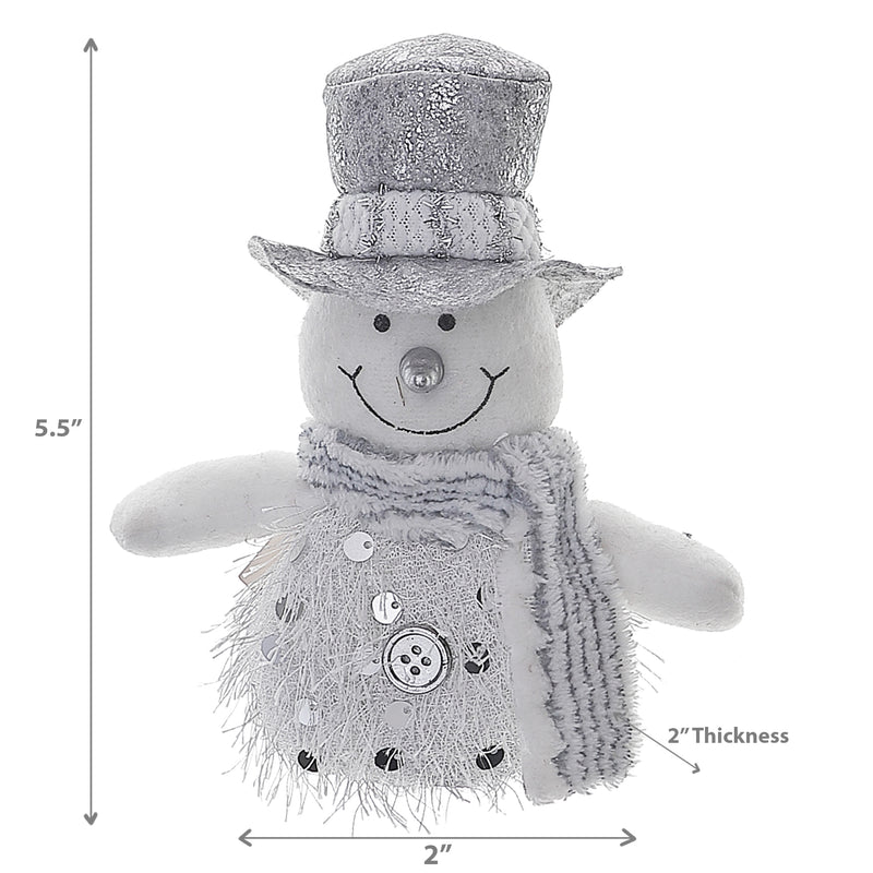 Christmas Icy Glam Snowman Ornament - Set of 4