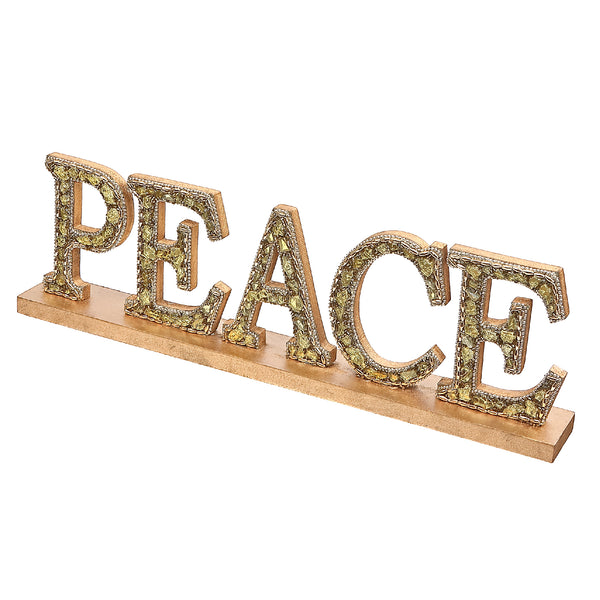 Beaded Glitter Word Stand (Peace)