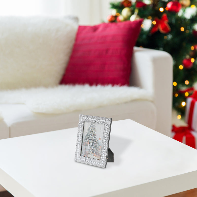 Christmas 5X7" Photo Frame Silver Diamond