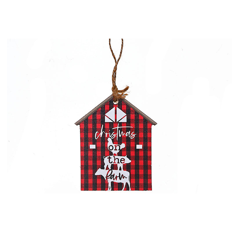 Christmas On The Farm House Ornament - Set of 6