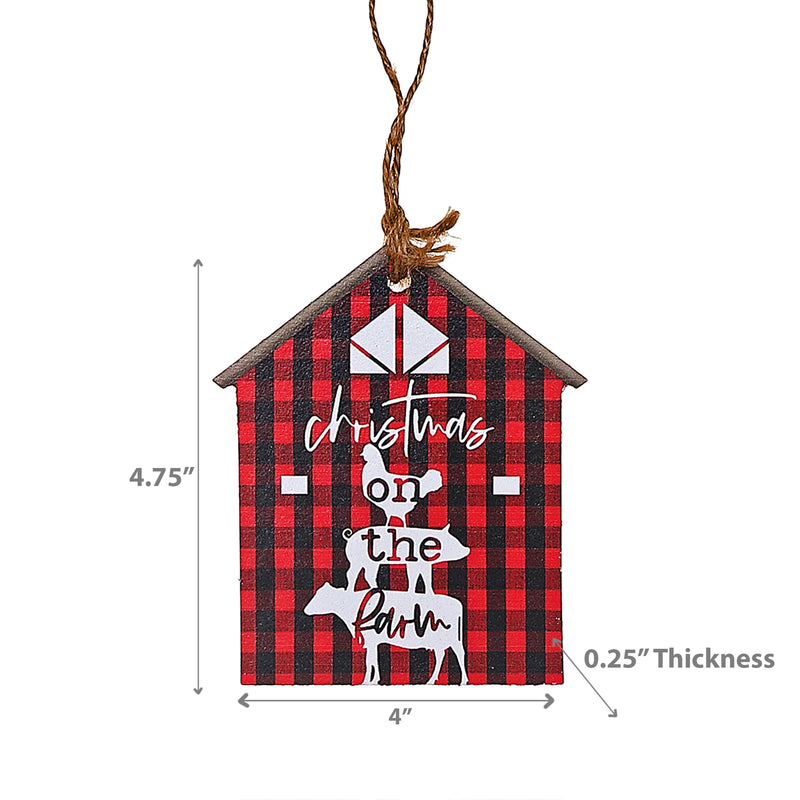 Christmas On The Farm House Ornament - Set of 6