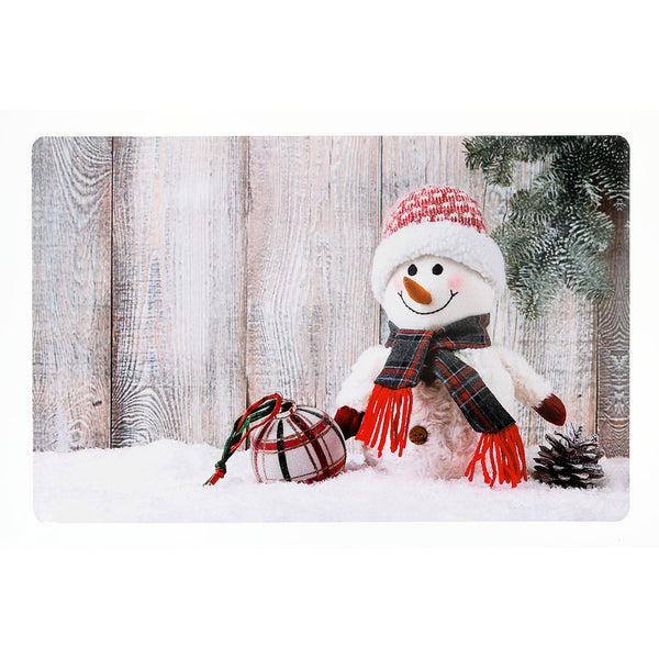 Plastic Placemat (Plush Snowman) - Set of 12