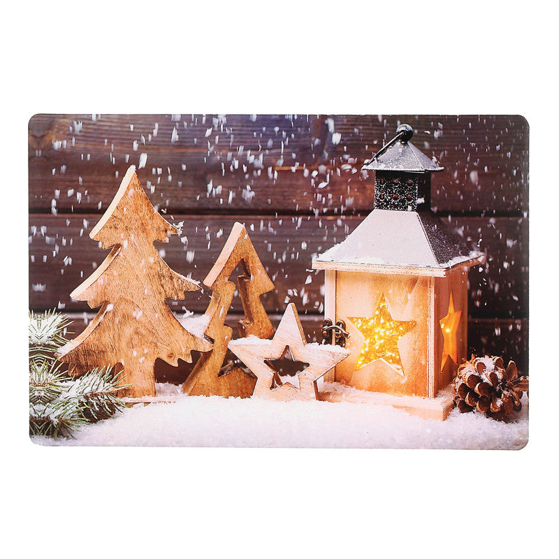 Plastic Placemat (Winter Rustic Decor) - Set of 12