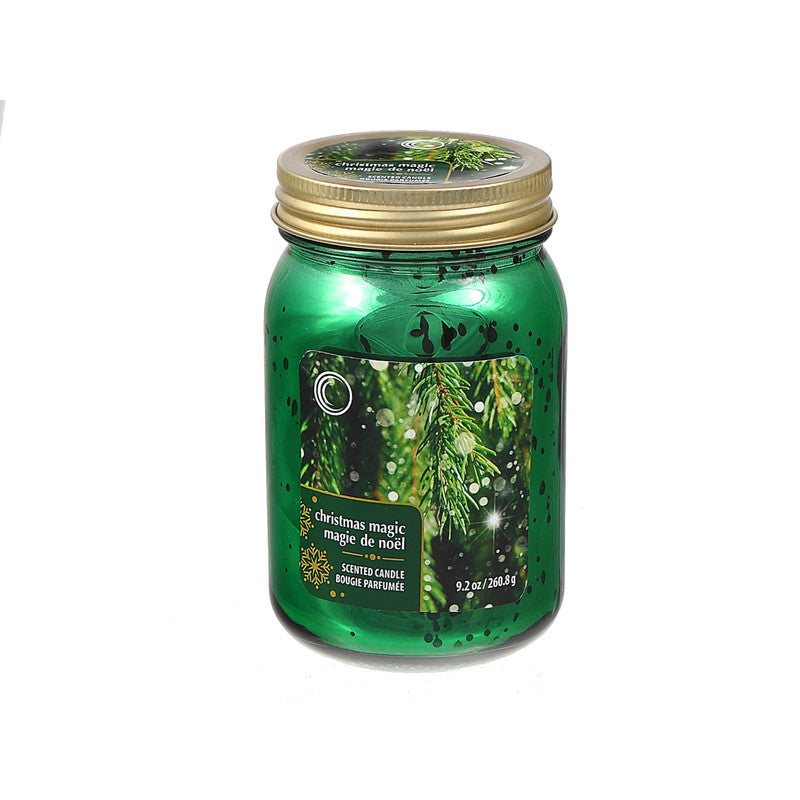 9.2Oz Electroplated Mason Jar Candle (Christmas Magic)