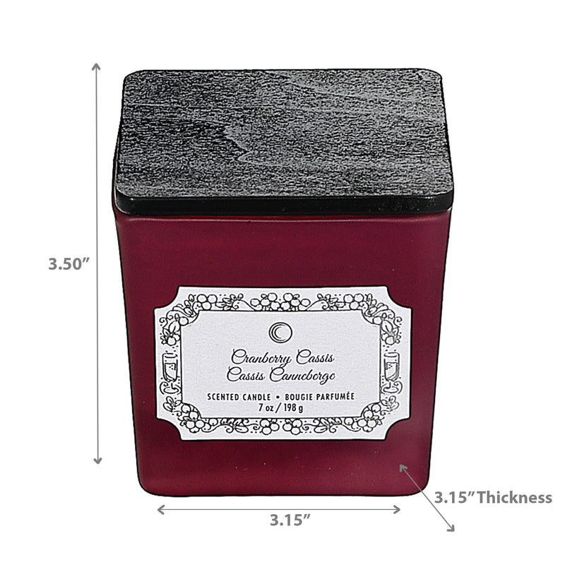 Christmas 7Oz Square Candle Cranberry Cassis