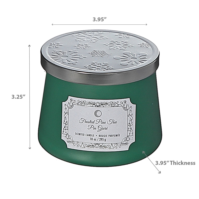 Christmas 10.5Oz Taper Candle Frosted Pine Tree