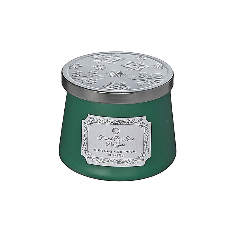 Christmas 10.5Oz Taper Candle Frosted Pine Tree