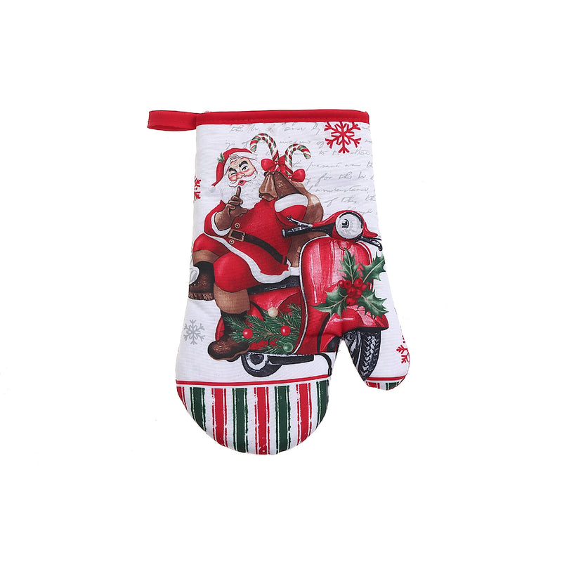 Oven Mitt (Santa On Scooter) - Set of 4