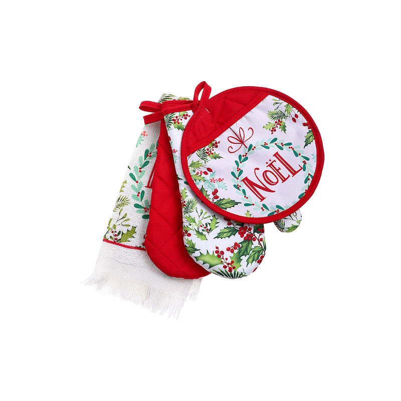 4 Pc Kitchen Set (Noel Wreath) - Set of 2