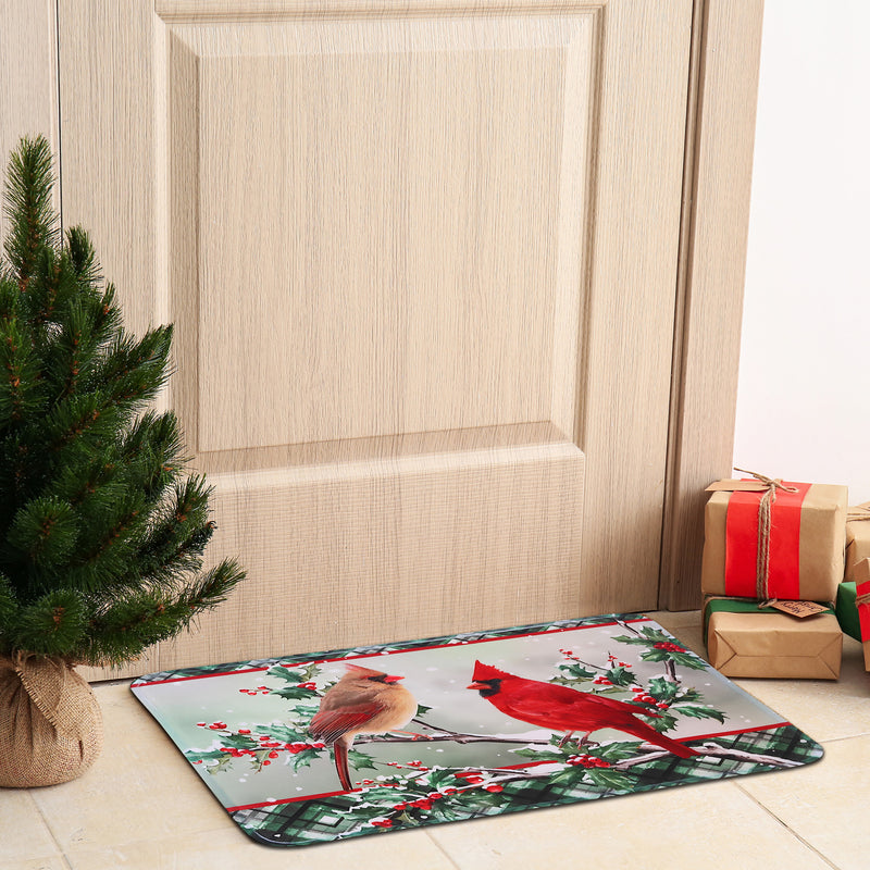 Christmas Memory Foam Mat Cardinal Couple