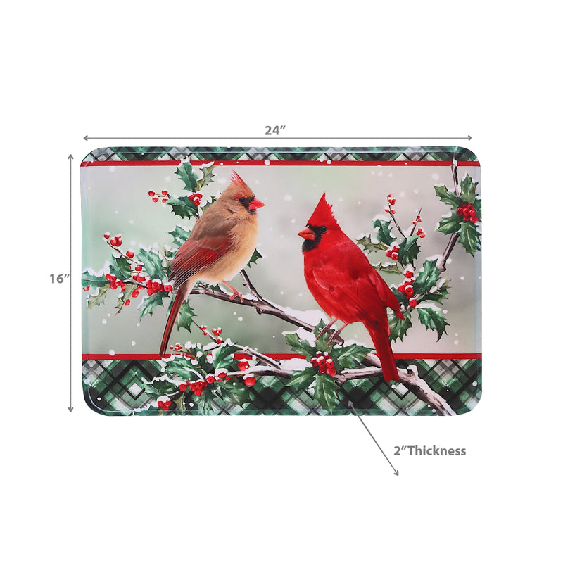 Christmas Memory Foam Mat Cardinal Couple