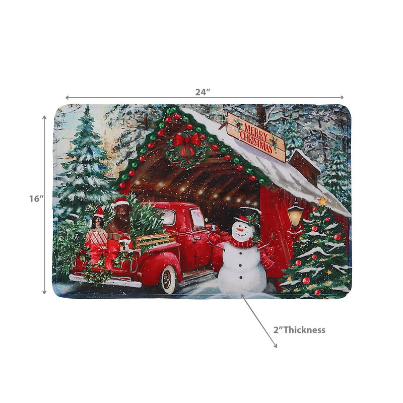 Christmas Memory Foam Mat Red Car