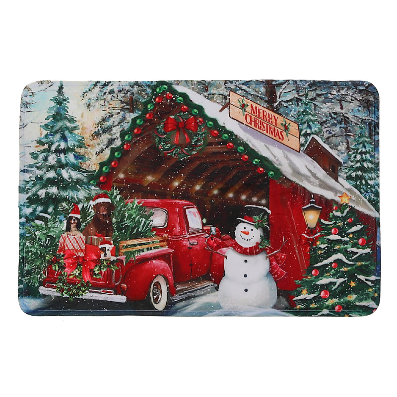 Christmas Memory Foam Mat Red Car