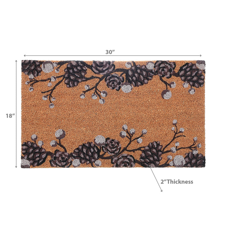 Christmas Coir Door Mat Pinecone & Berries